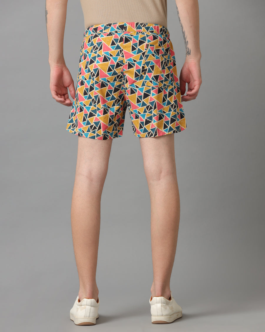 White Aop Regular Fit Short