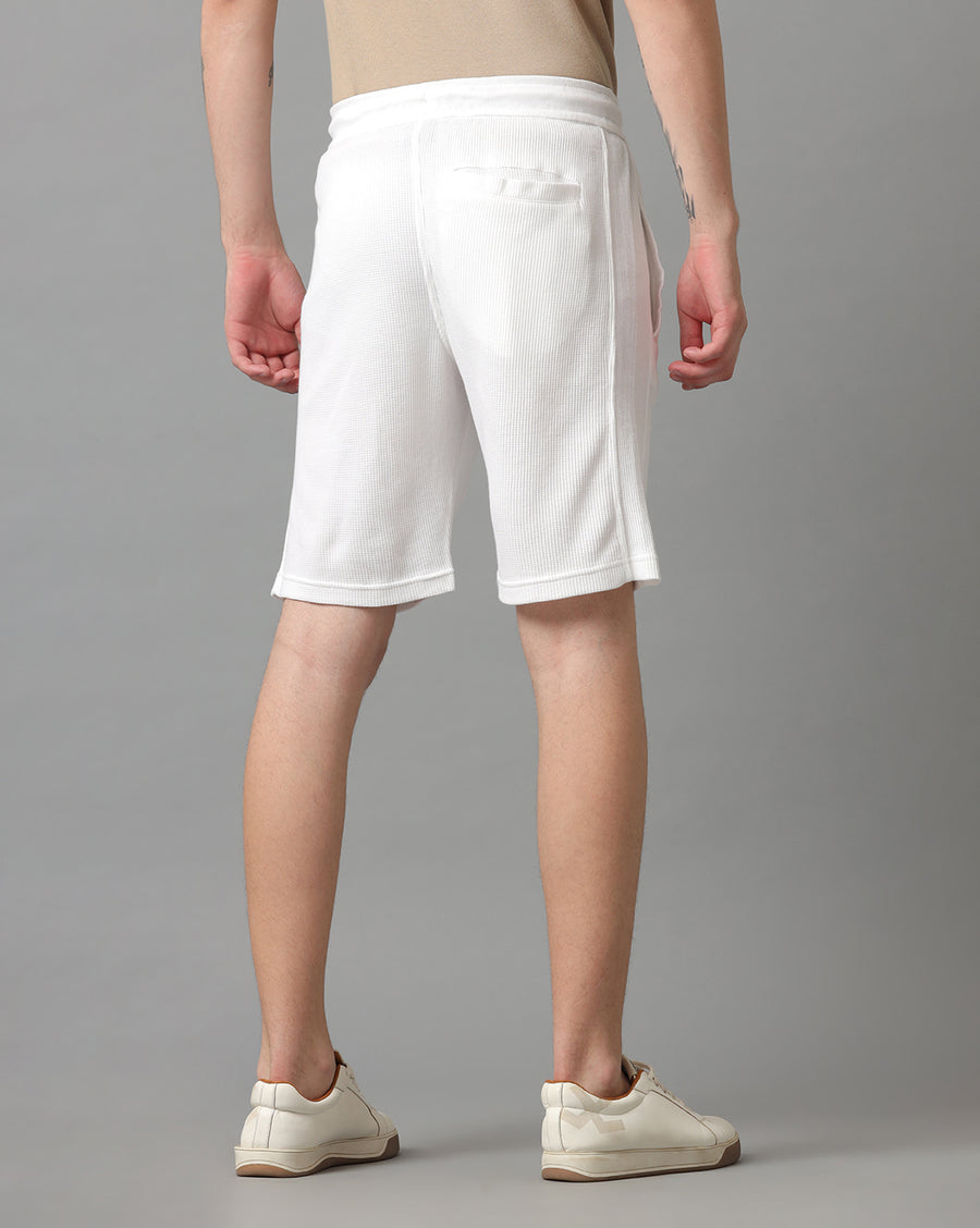 White Cotton Regular Fit Short