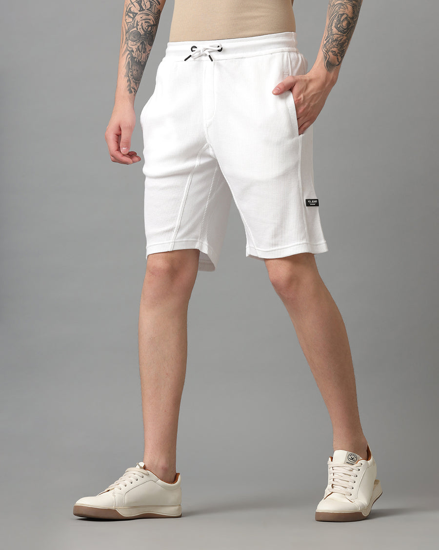 White Cotton Regular Fit Short