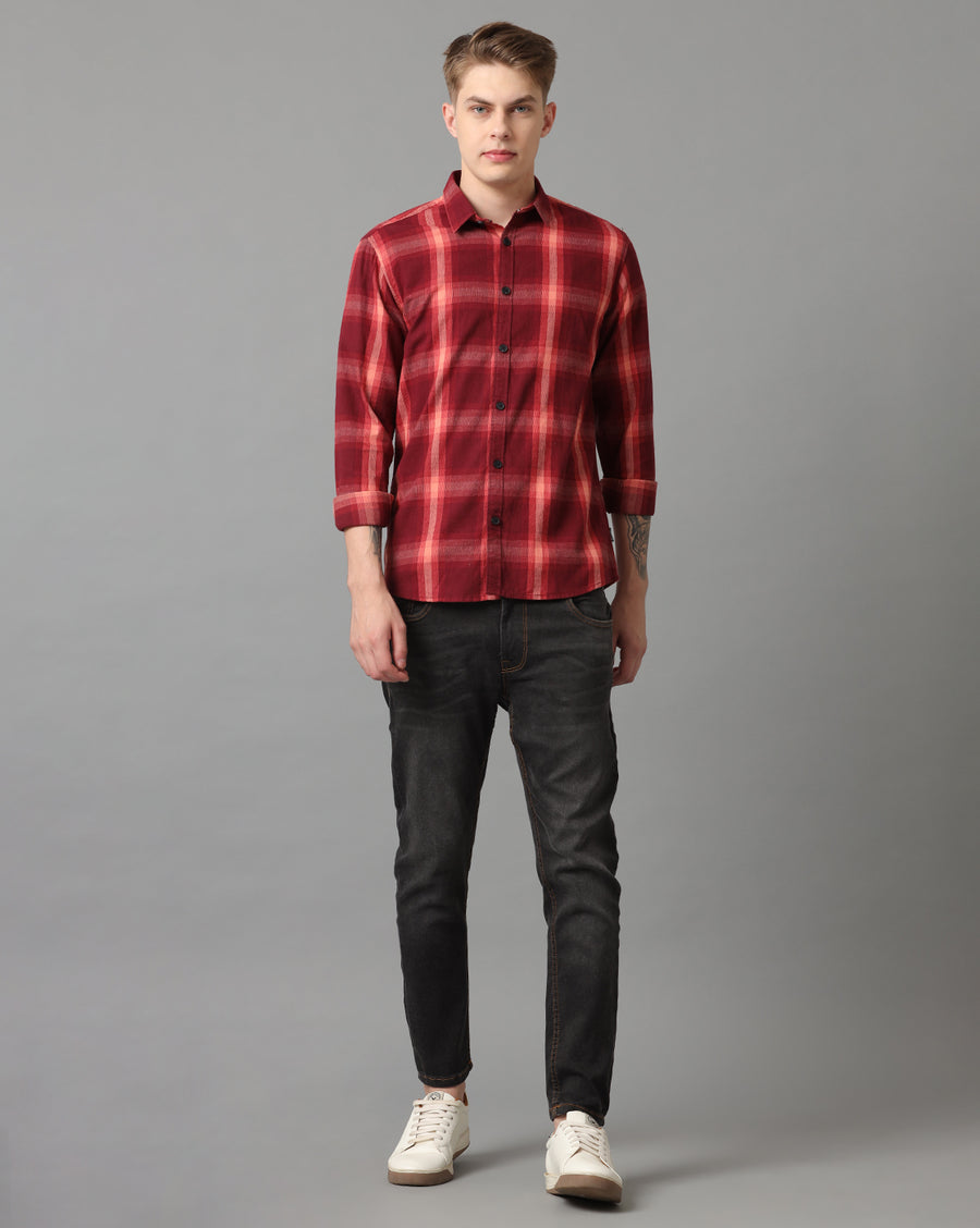 Red Checks Slim Fit Shirt