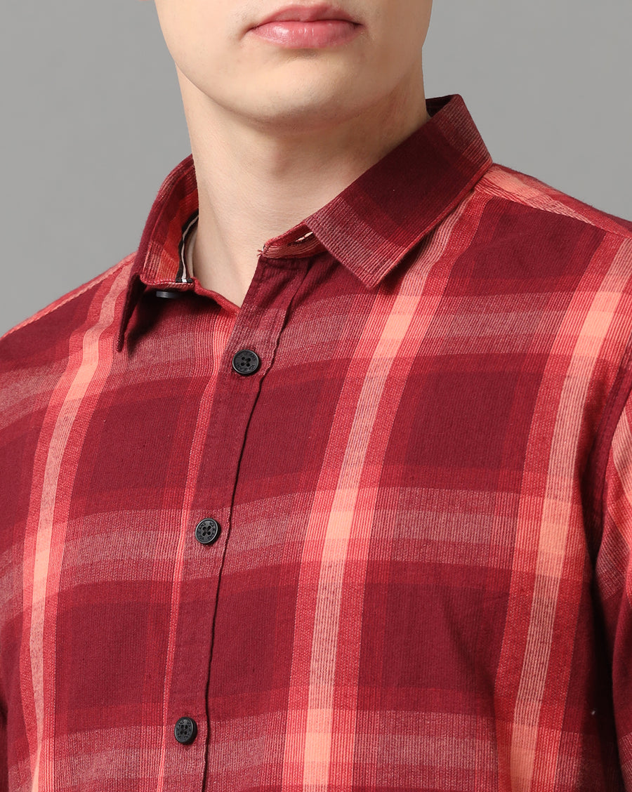 Red Checks Slim Fit Shirt
