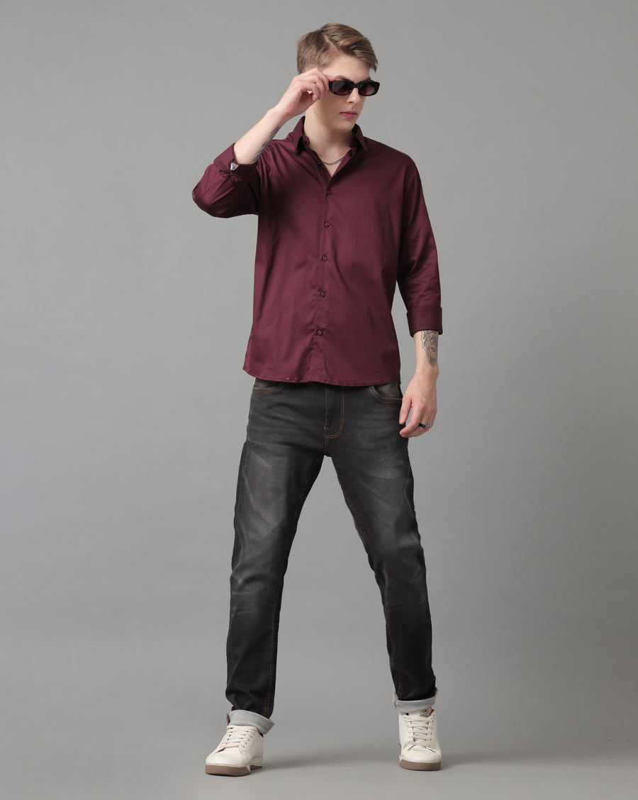 Wine Regular Fit Shirt