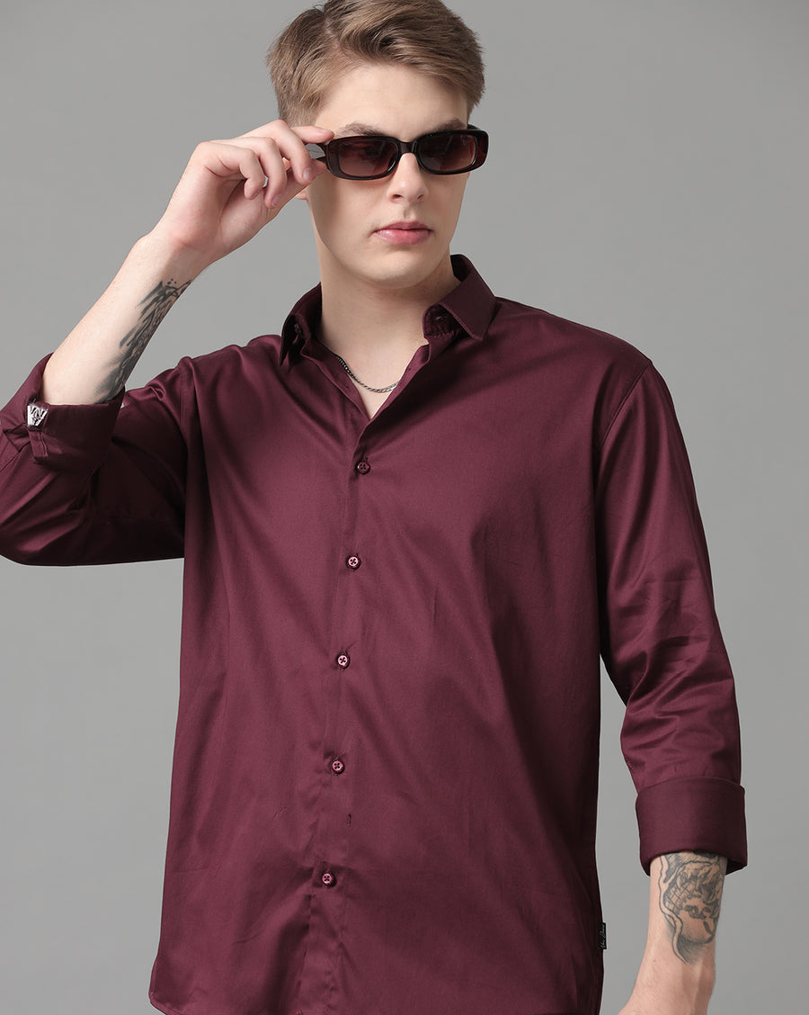 Wine Regular Fit Shirt