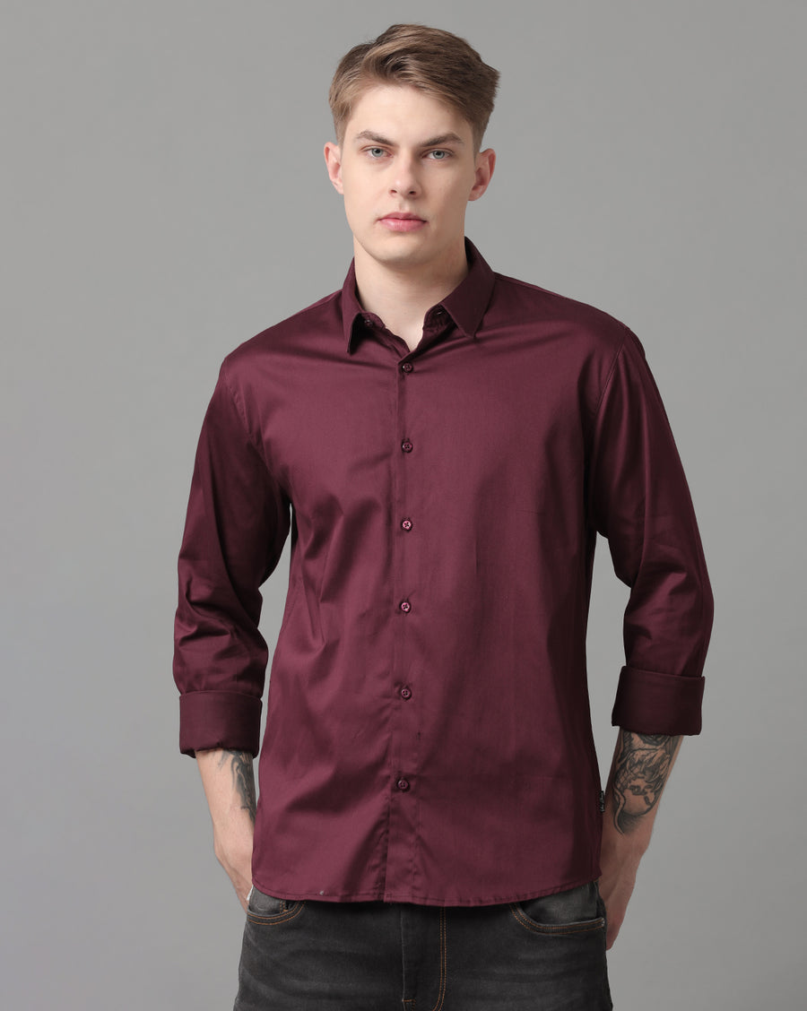 Wine Regular Fit Shirt