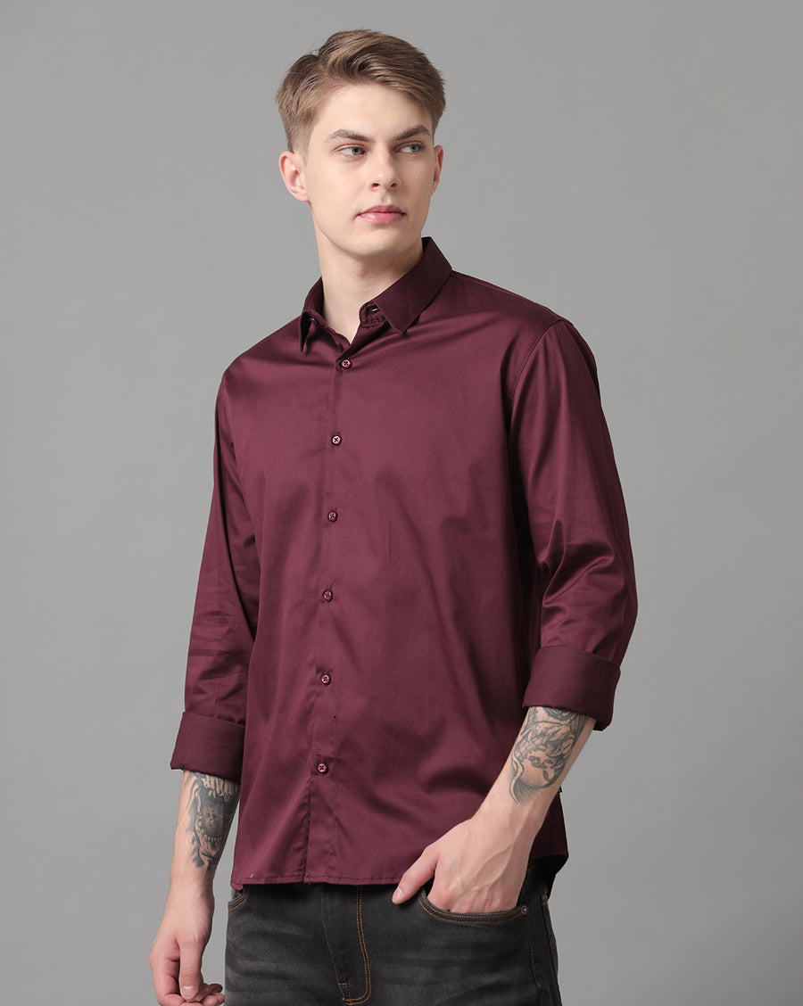 Wine Regular Fit Shirt