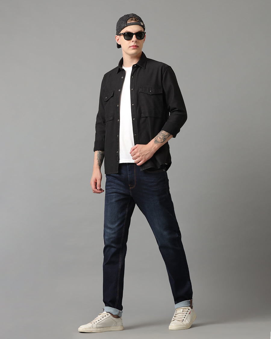 Indigo Track Cropped Skinny Jeans