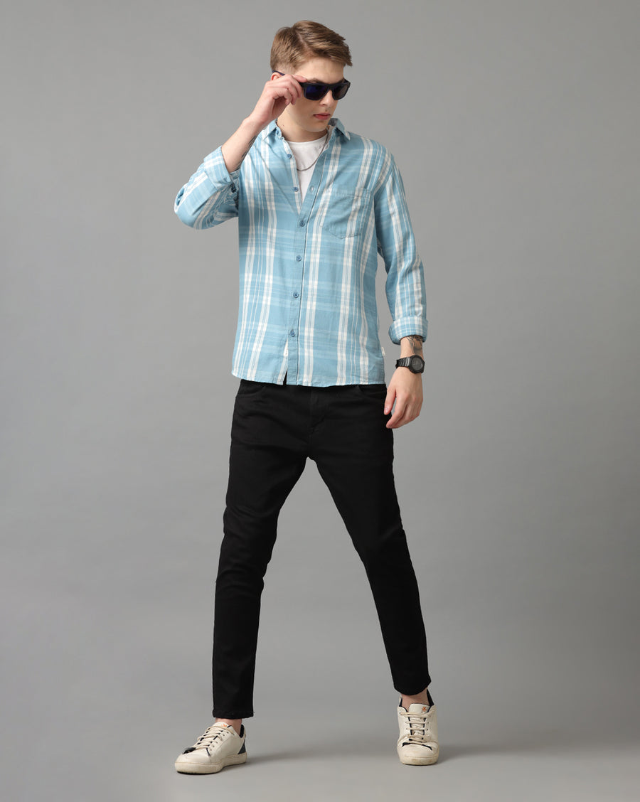 Blue Checks Slim Fit Shirt