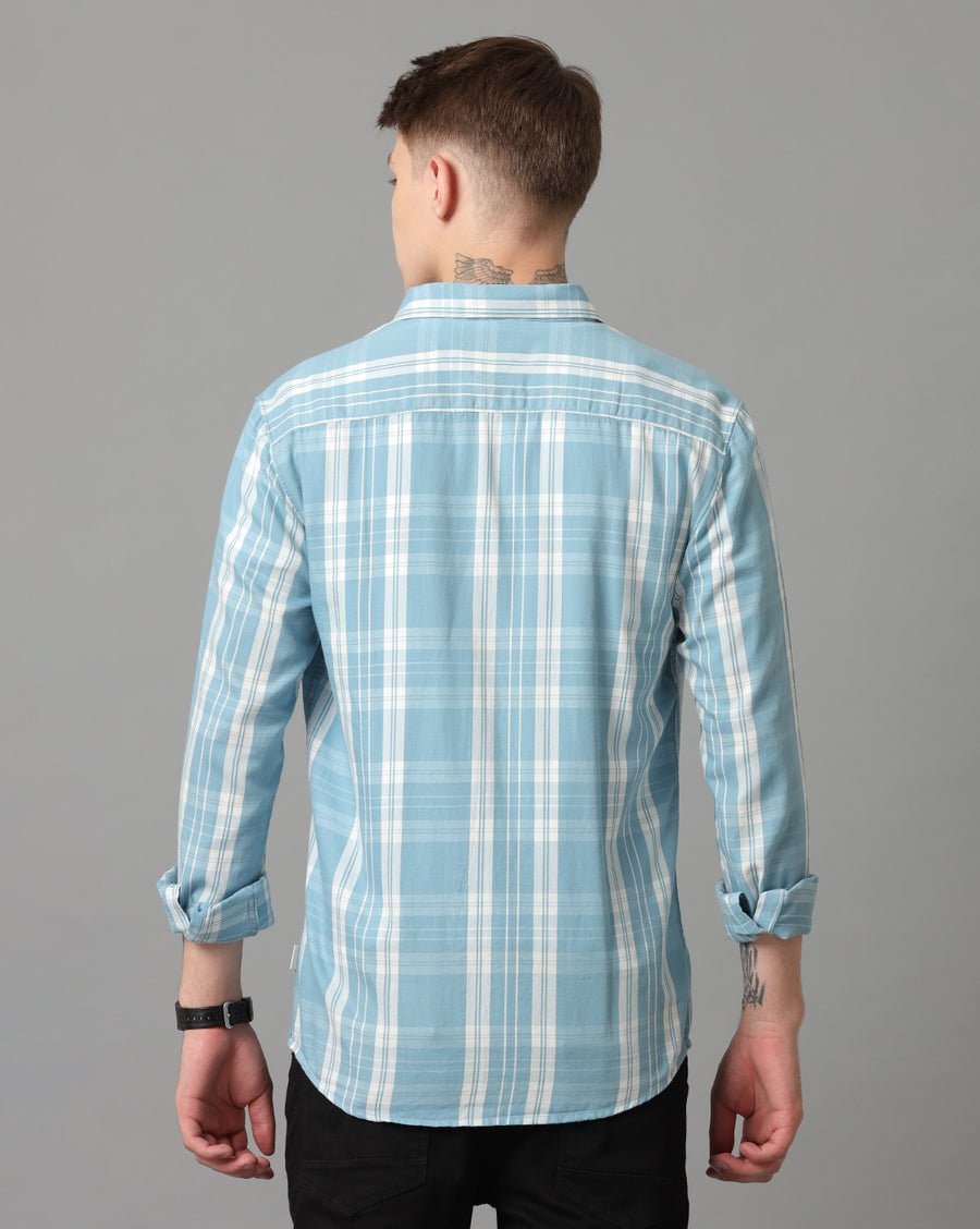 Blue Checks Slim Fit Shirt