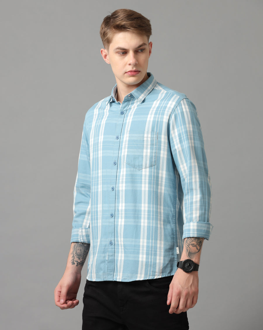 Blue Checks Slim Fit Shirt