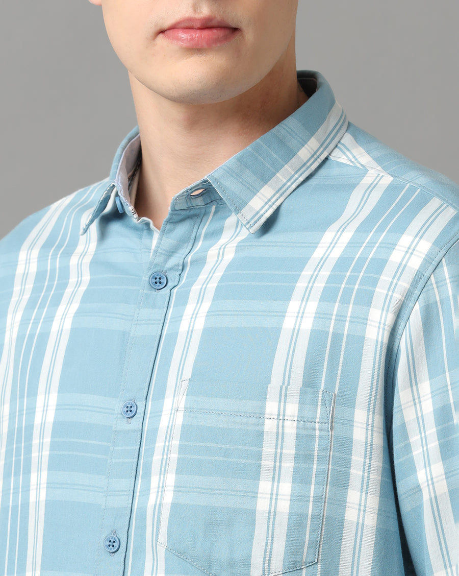 Blue Checks Slim Fit Shirt