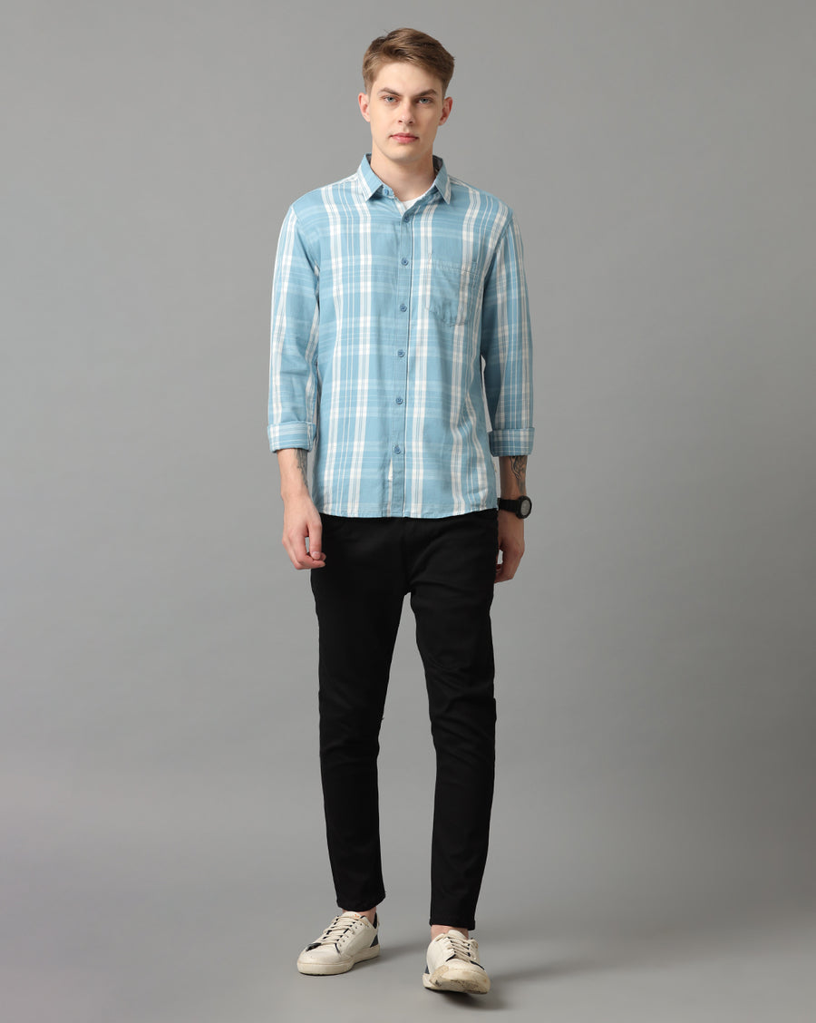 Blue Checks Slim Fit Shirt