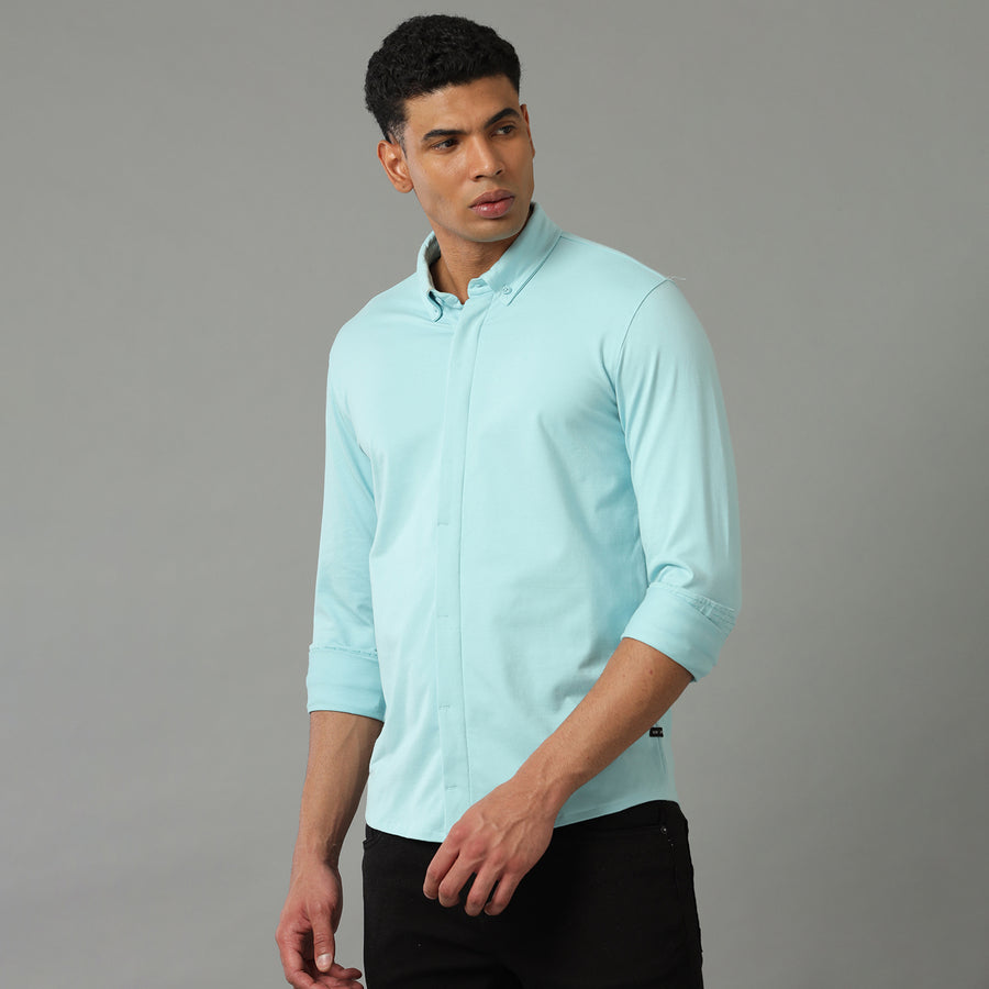 Porcelian Blue Slim Fit Formal Shirt