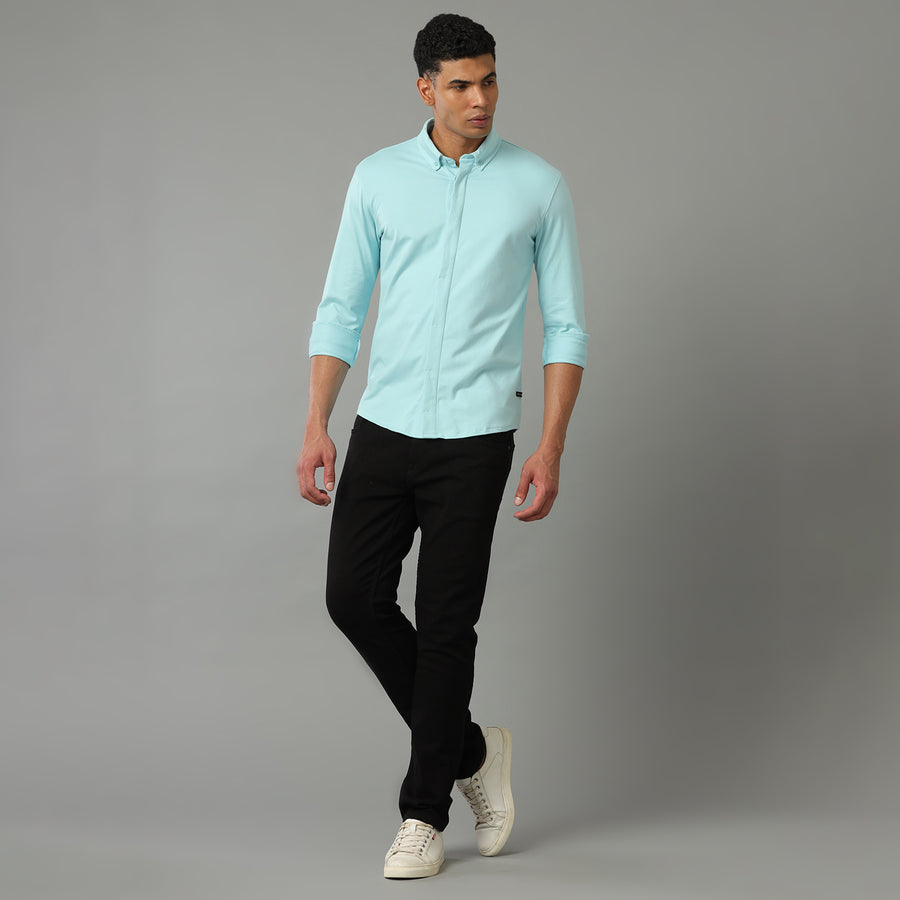 Porcelian Blue Slim Fit Formal Shirt