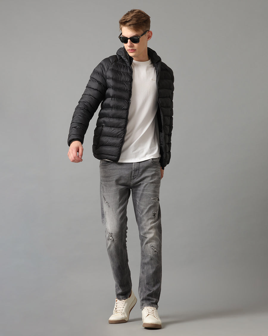 Black Regular Fit Jacket