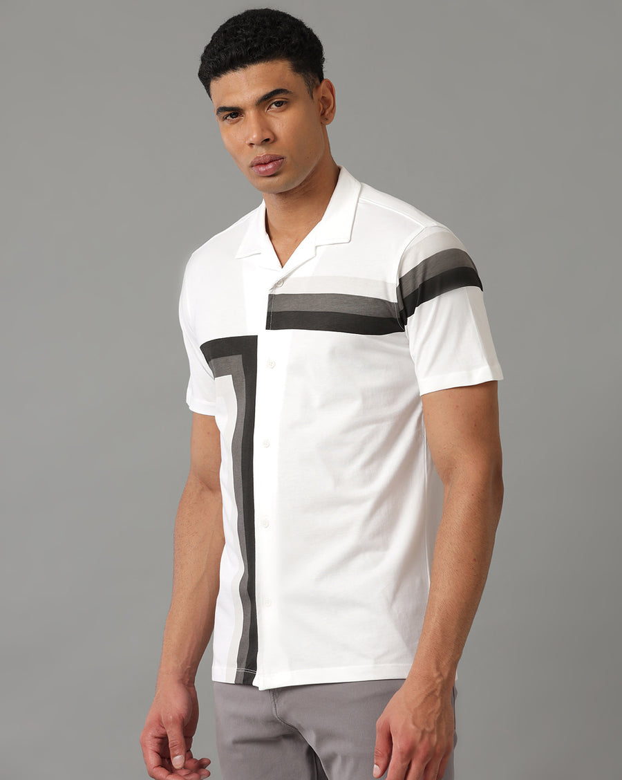 White Regular Fit Knit Shirt