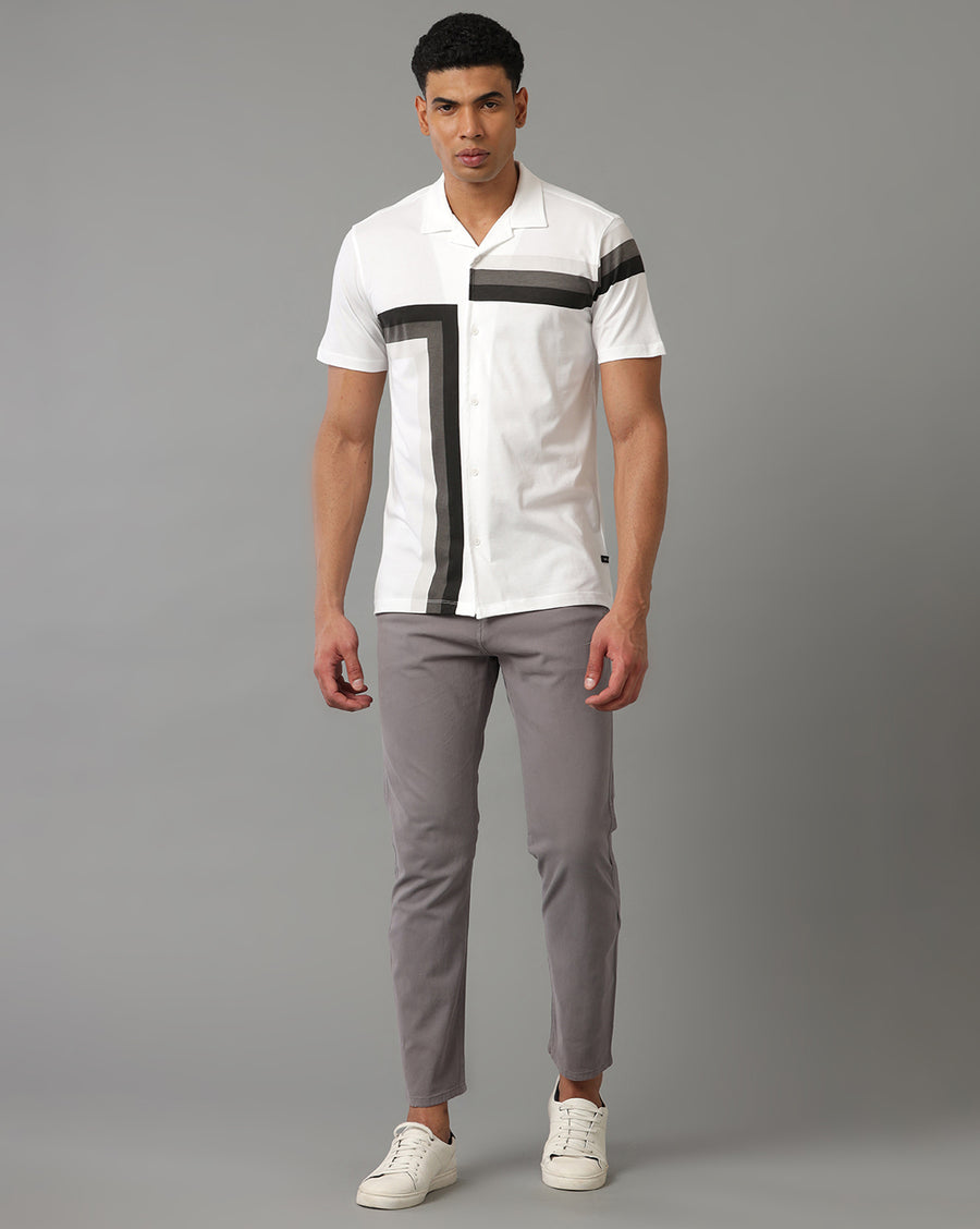 White Regular Fit Knit Shirt