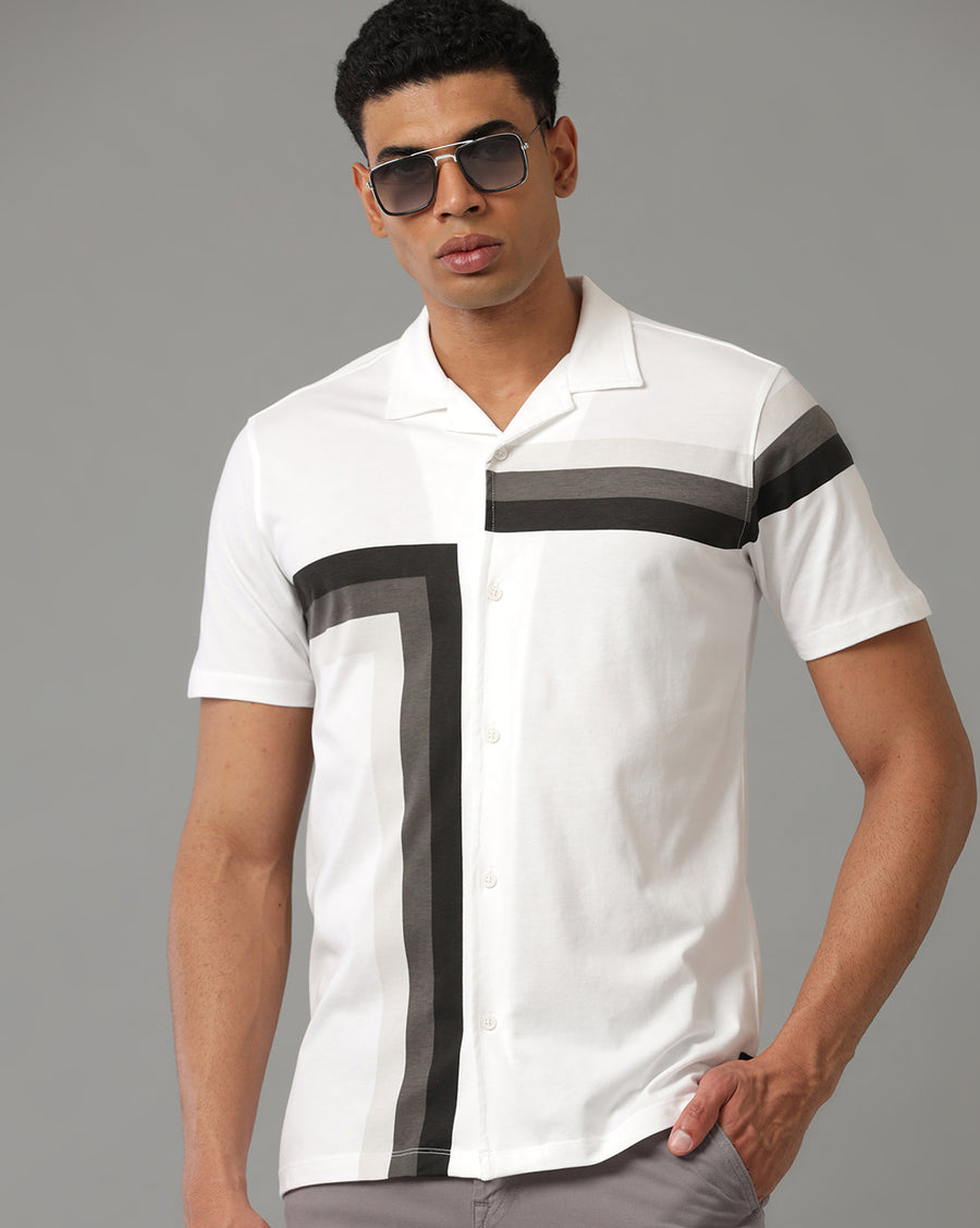 White Regular Fit Knit Shirt