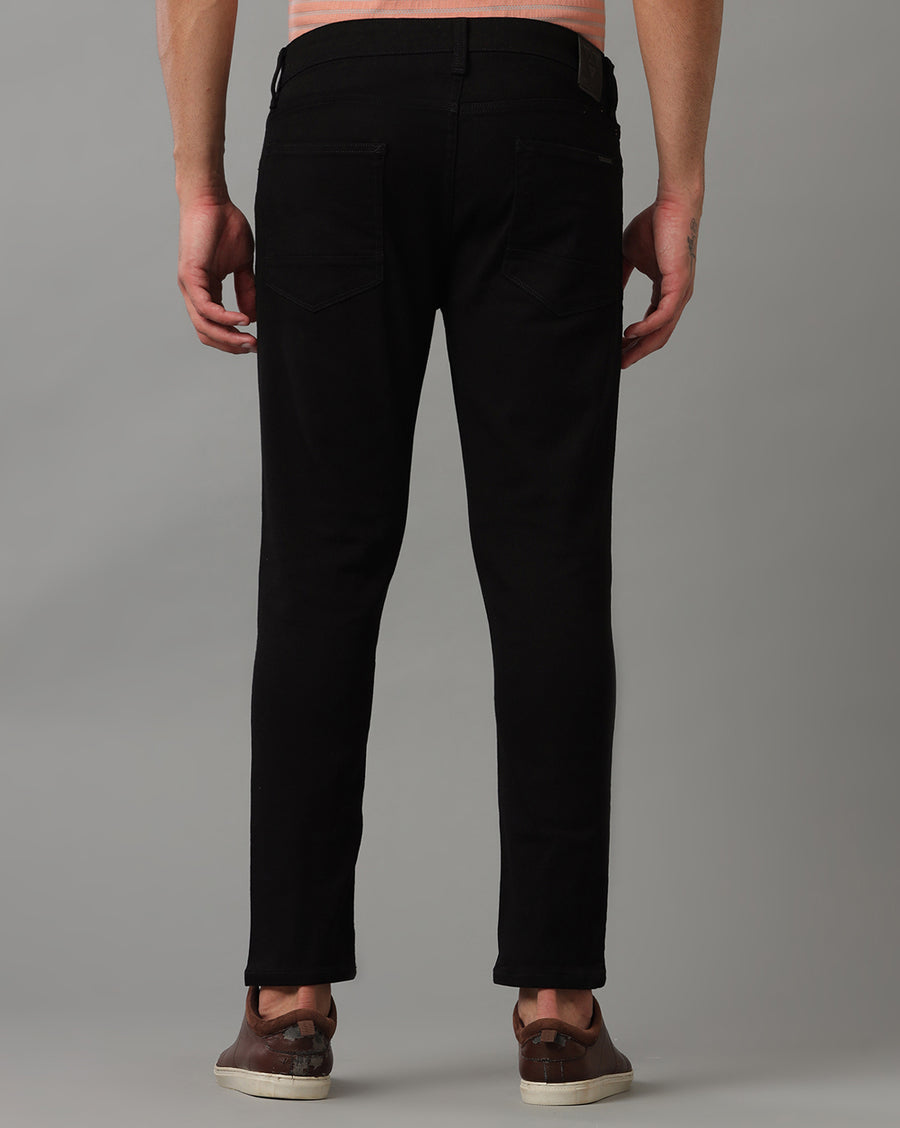 BLACK TRACK CROPPED SKINNY FIT JEANS