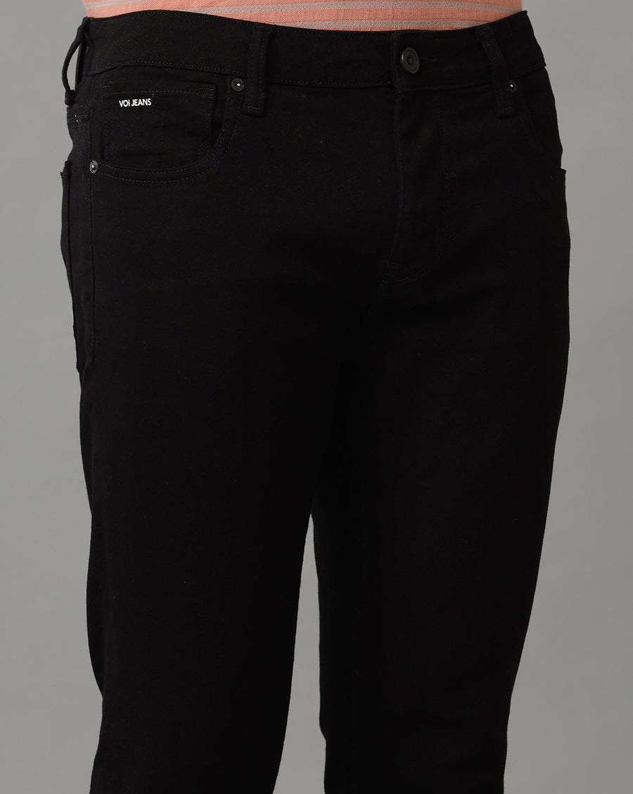 BLACK TRACK CROPPED SKINNY FIT JEANS