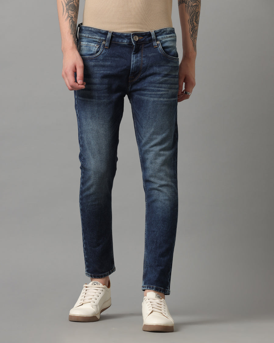 Indigo Track Cropped Skinny Jeans