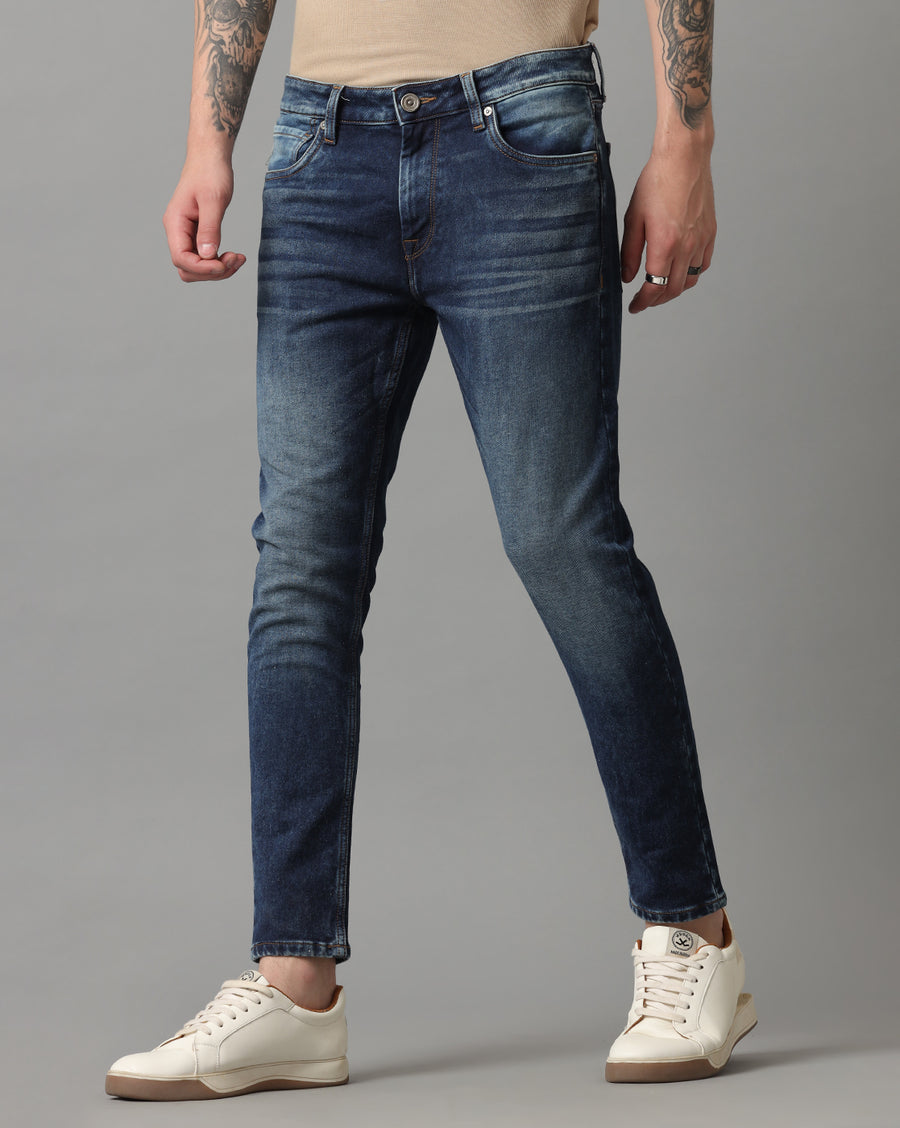 Indigo Track Cropped Skinny Jeans