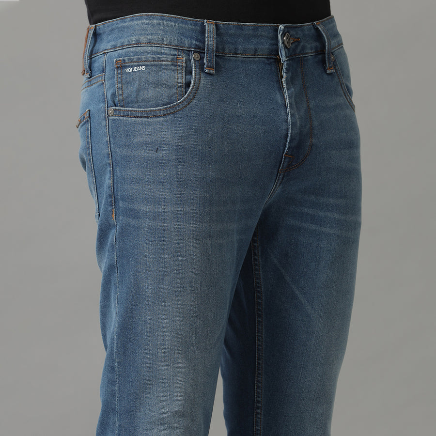 INDIGO TRACK CROPPED SKINNY FIT JEANS