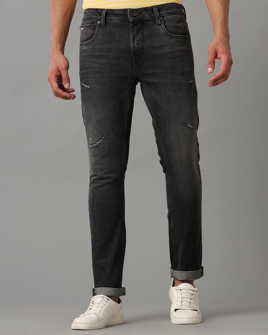 BLACK TRACK SKINNY FIT JEANS