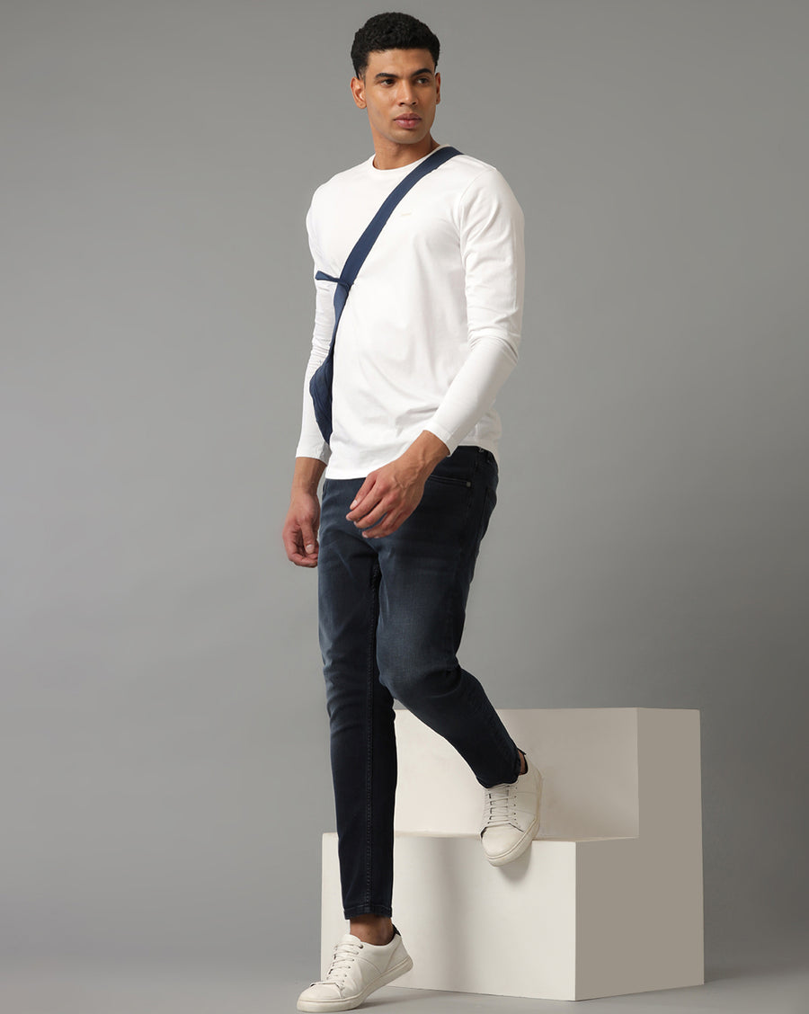 Indigo Track Cropped Skinny Jeans