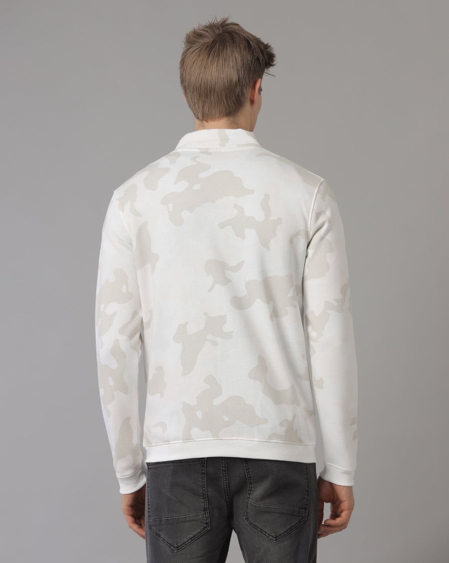 Men's White Camo Regular Fit Sweatshirt