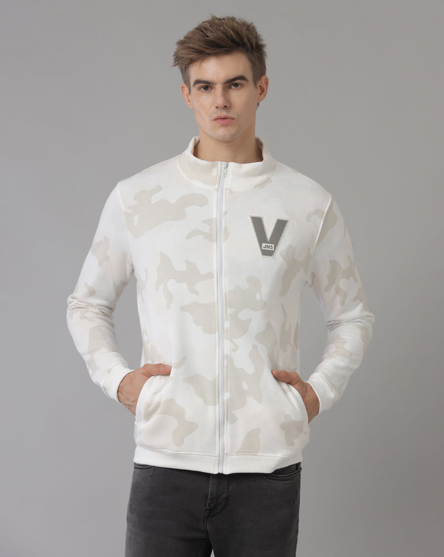 Men's White Camo Regular Fit Sweatshirt