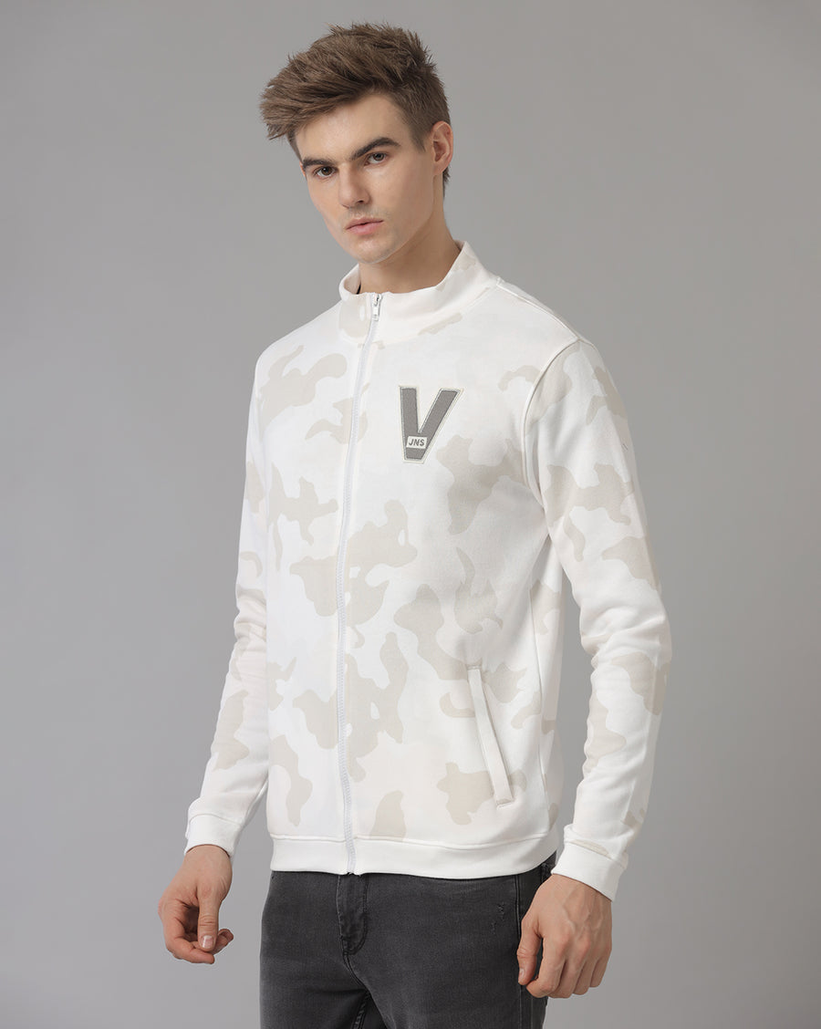 Men's White Camo Regular Fit Sweatshirt