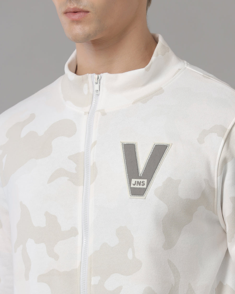 Men's White Camo Regular Fit Sweatshirt