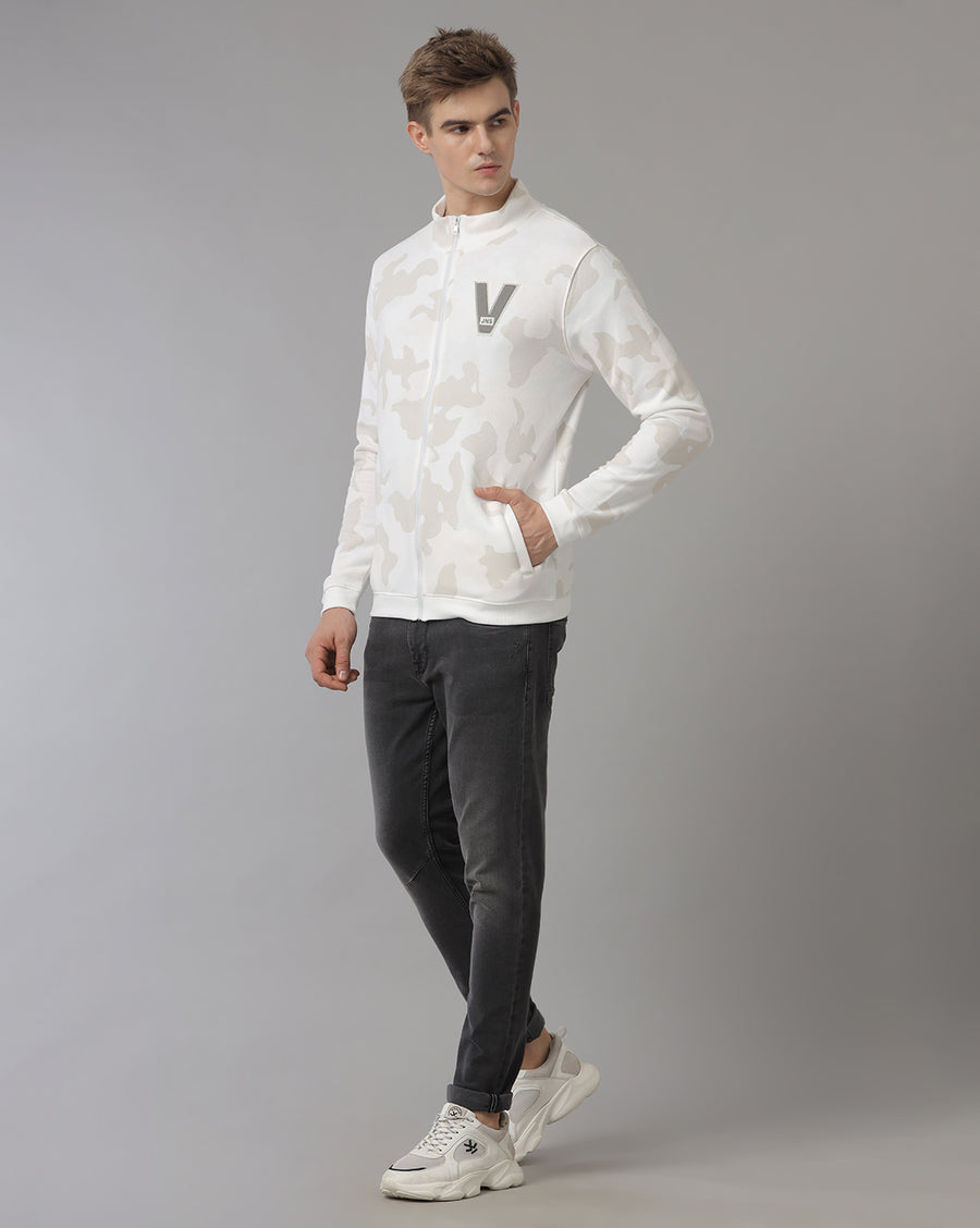 Men's White Camo Regular Fit Sweatshirt