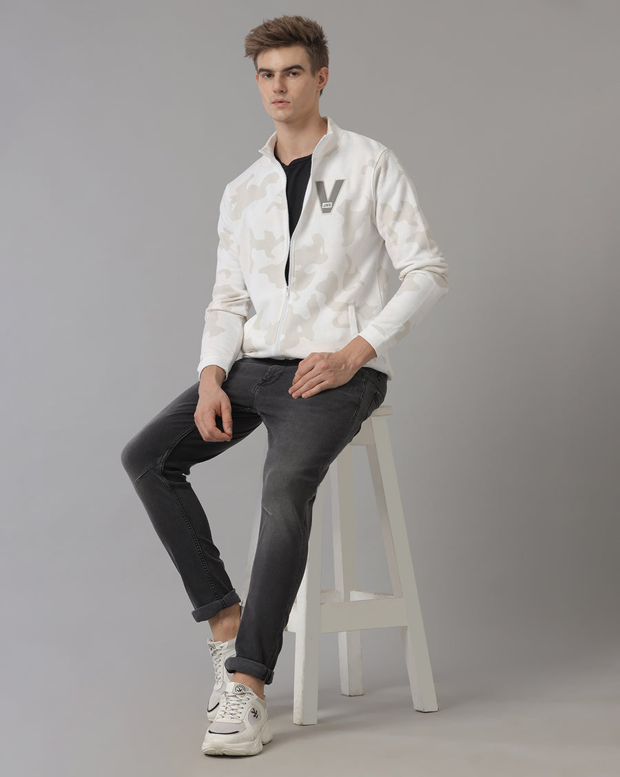 Men's White Camo Regular Fit Sweatshirt