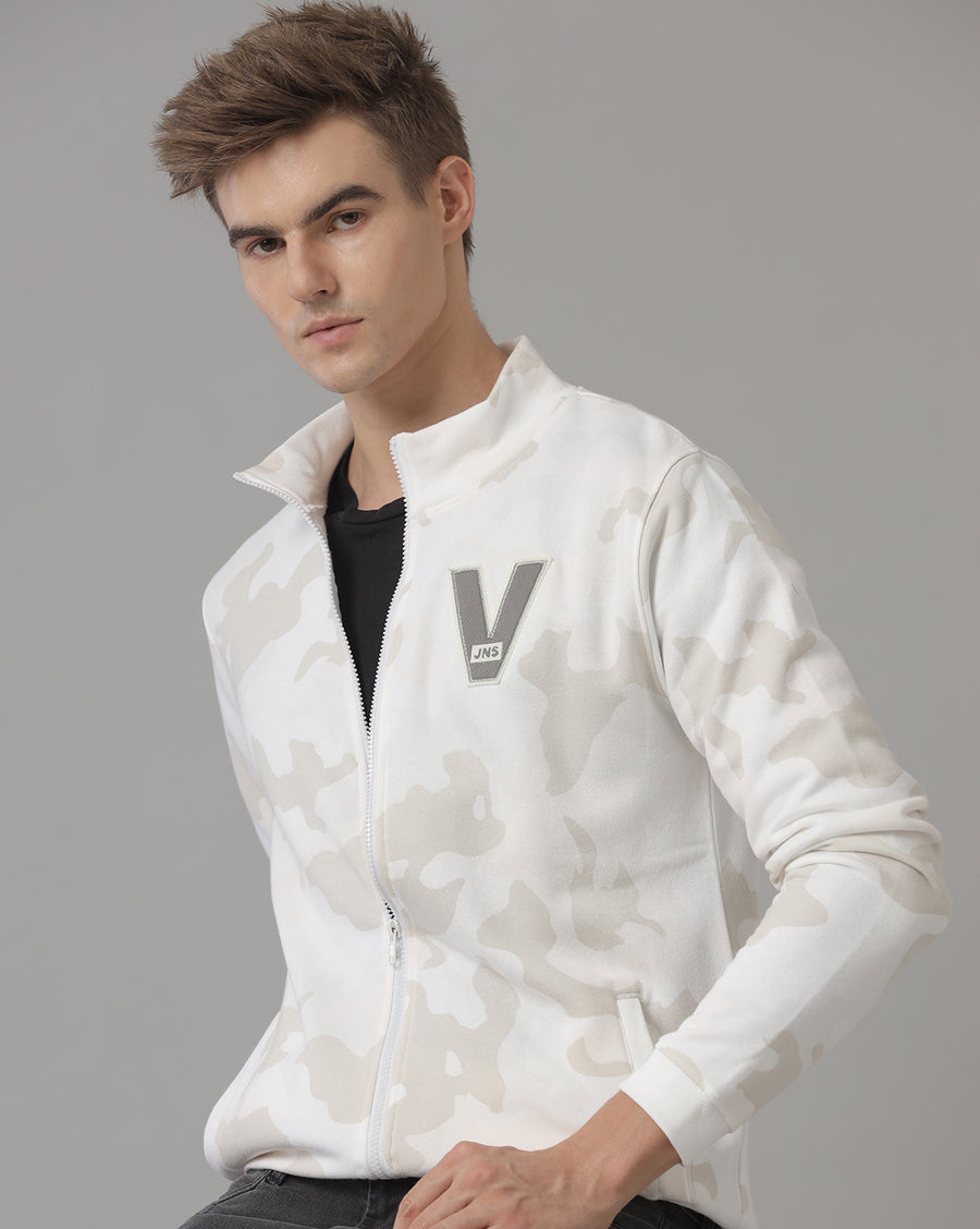 Men's White Camo Regular Fit Sweatshirt