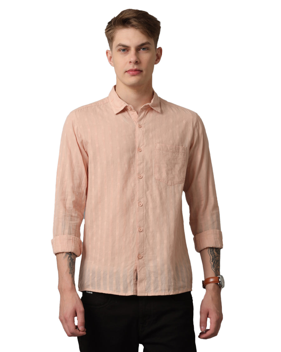 Mahogany Rose Full Sleeves Slim Fit Shirt