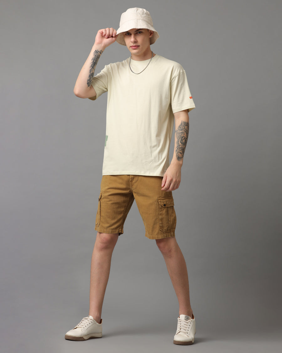 Bone white Boxy Fit Cotton T-Shirt