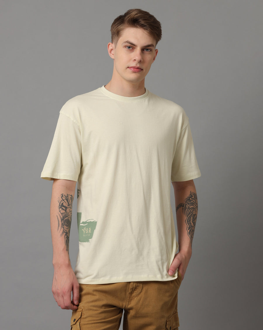 Bone white Boxy Fit Cotton T-Shirt