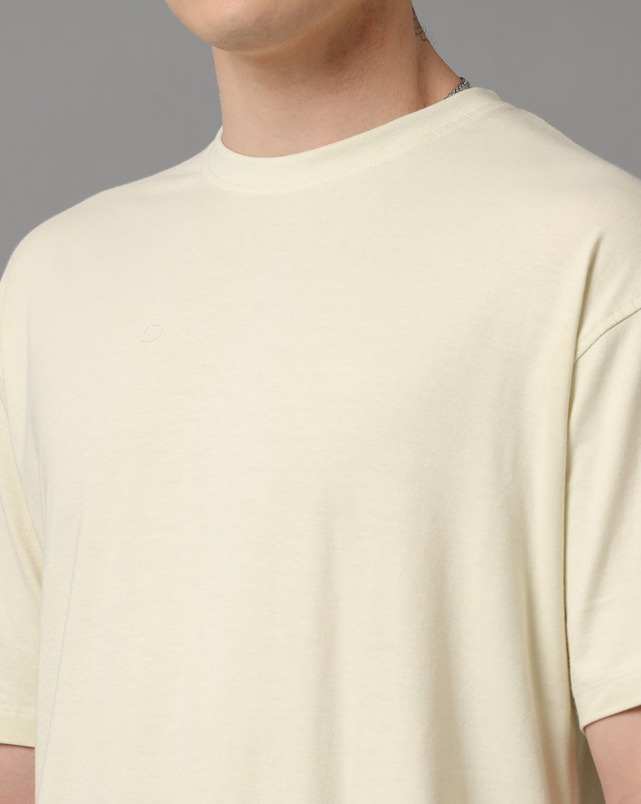 Bone white Boxy Fit Cotton T-Shirt