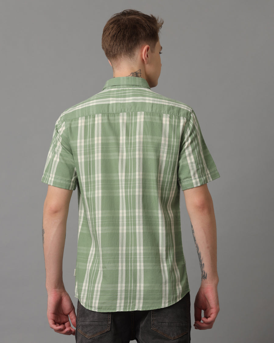 Green Checks Slim Fit Shirt
