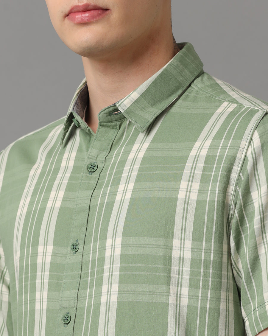 Green Checks Slim Fit Shirt