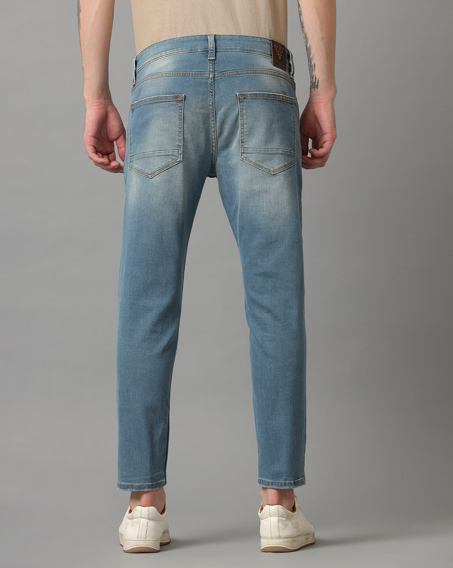 Smokey Blue Track Cropped Skinny Jeans