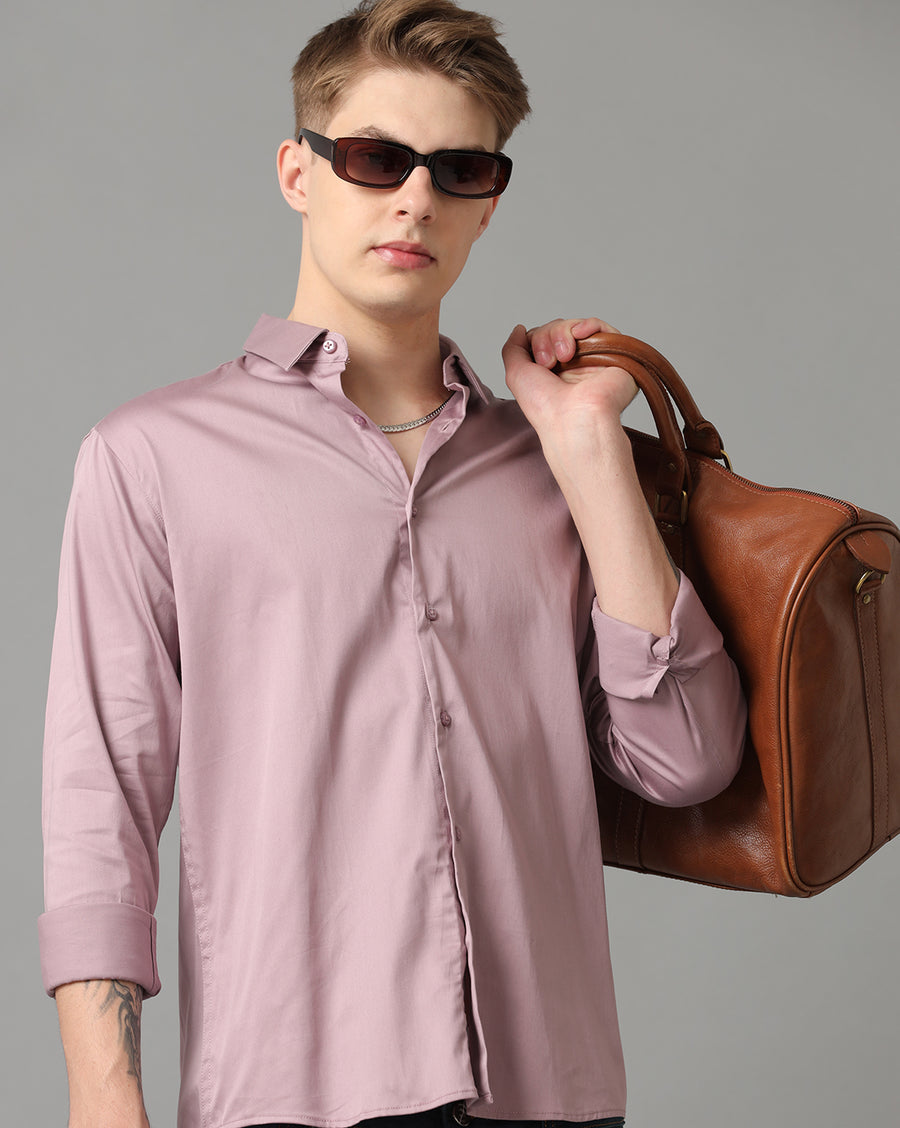 Dusty Rose Regular Fit Formal Shirts