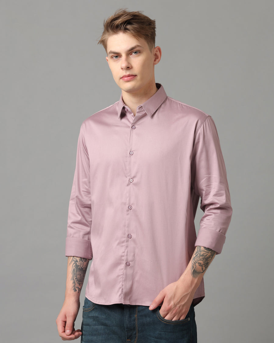 Dusty Rose Regular Fit Formal Shirts