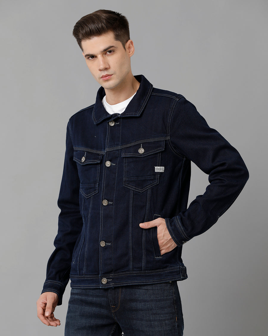 Men Solid Regular Fit Casual Jacket