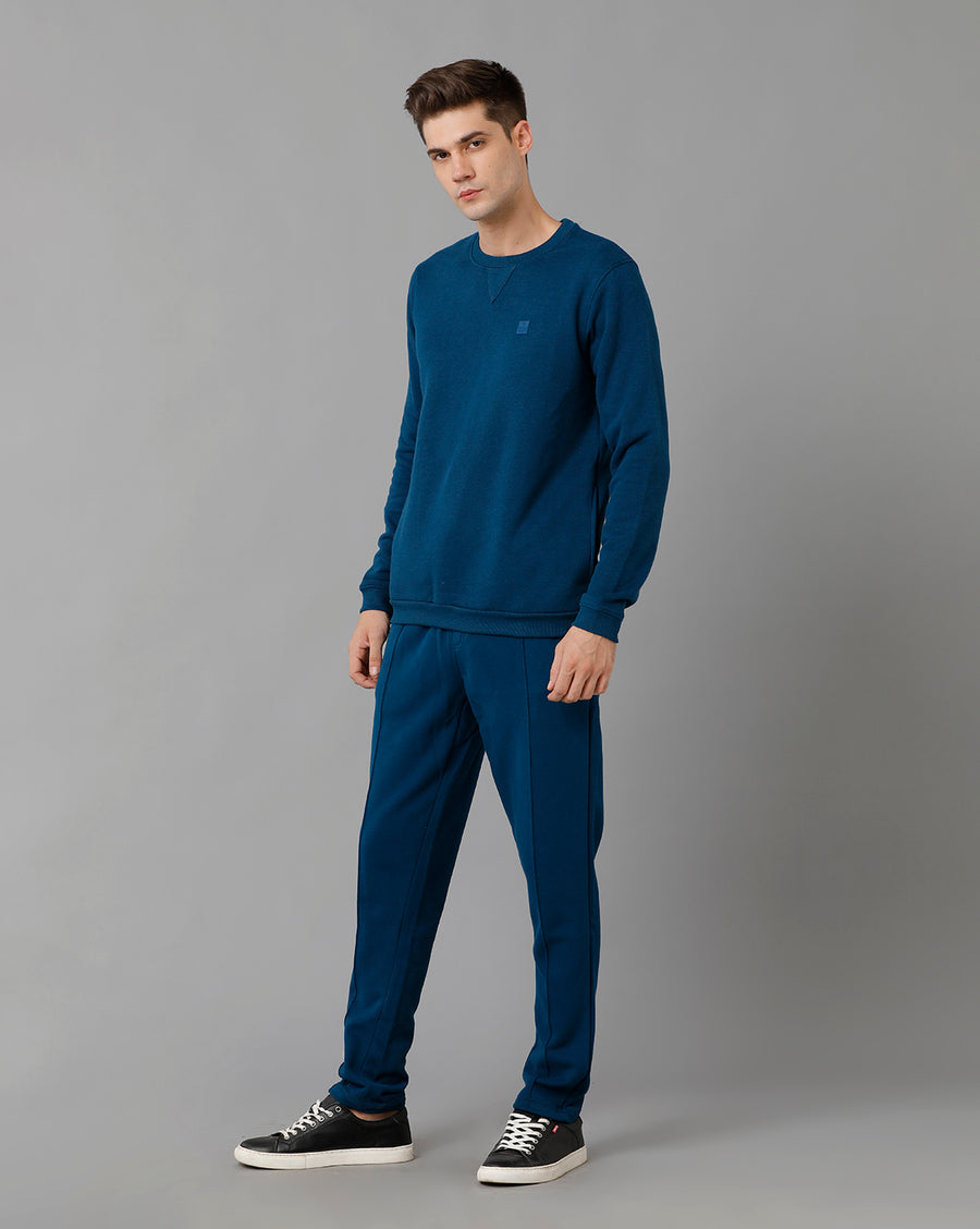 Voi Jeans Mens Regular Fit Blue Crayon Sweatshirt