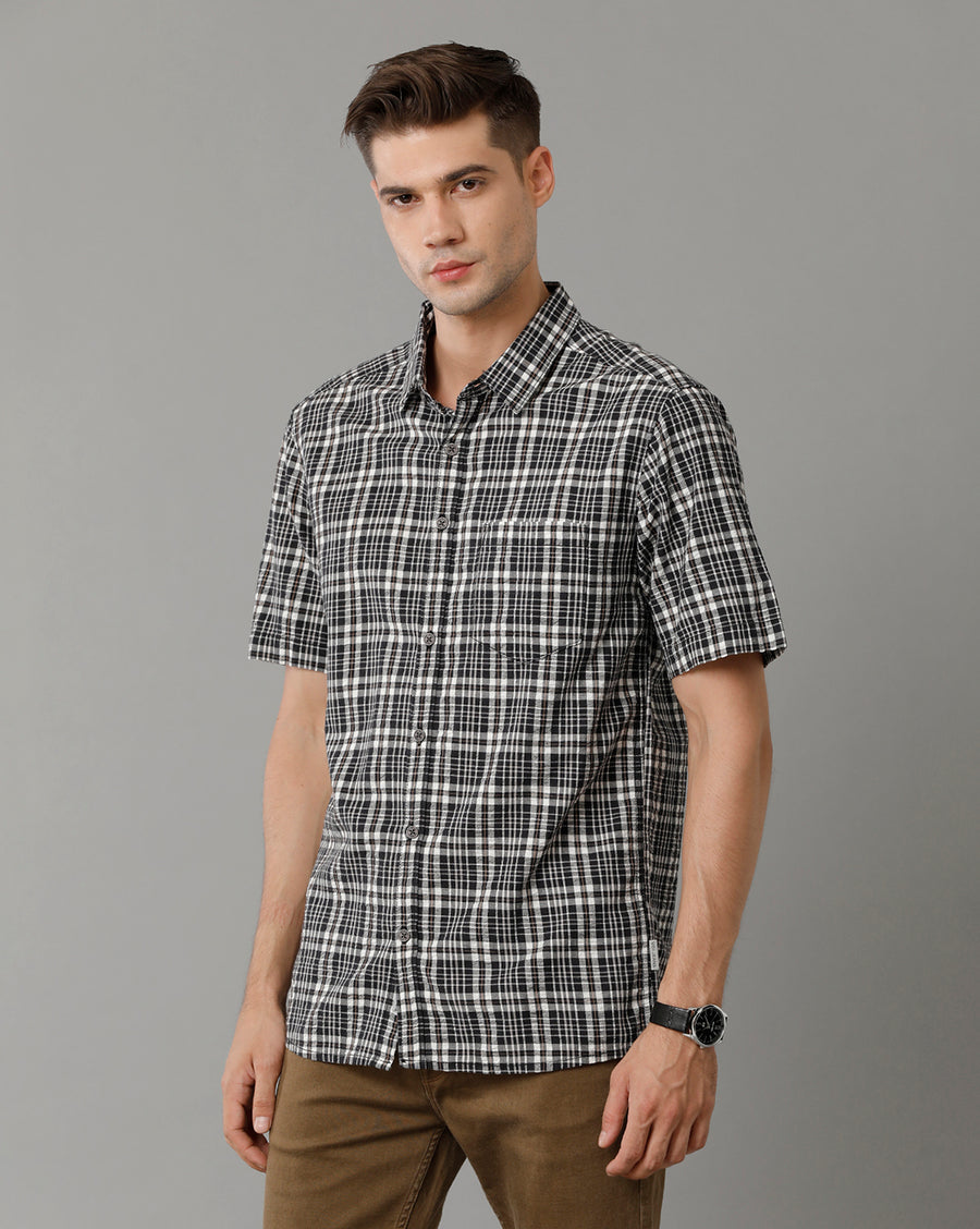 Black Regular Fit Cotton Shirt