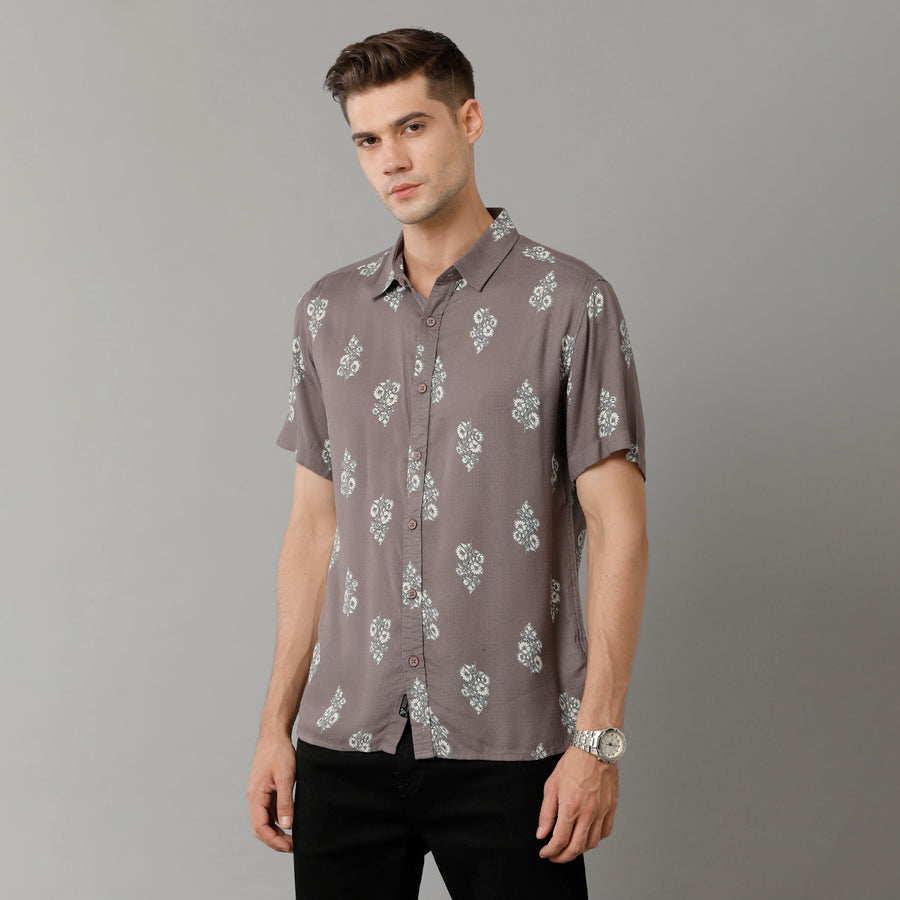 Premium Slim Fit Floral Printed Casual Shirt