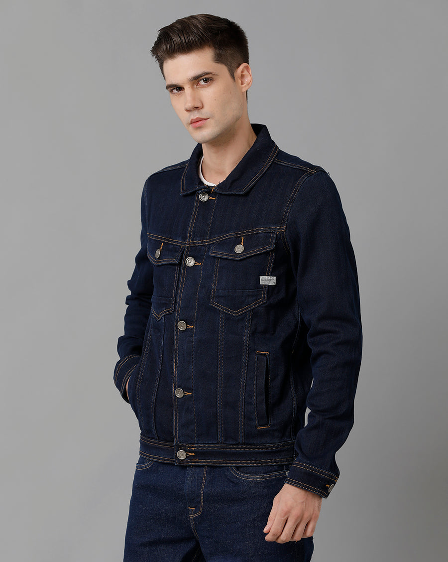 Men Solid Regular Fit Casual Jacket