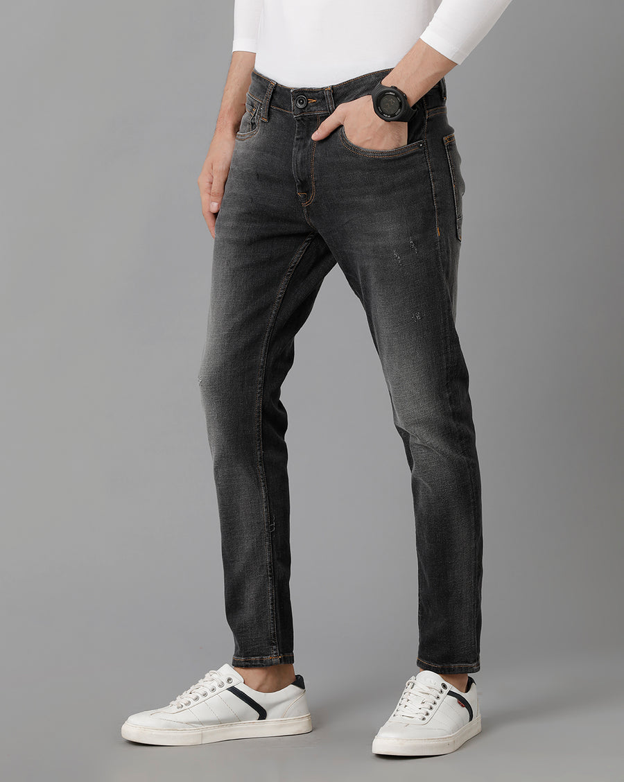 VOI Jeans Men's Solid Track Skinny Casual Jeans